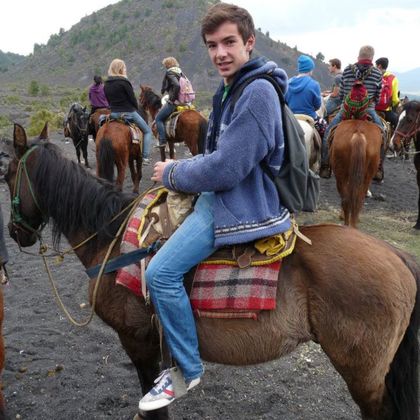 Manuel sur un cheval, au Mexique! 