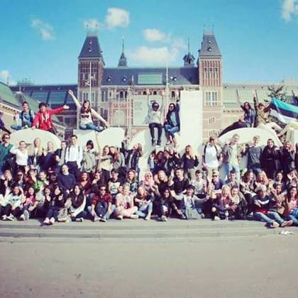 Avec tous les étudiants d'échange à Amsterdam