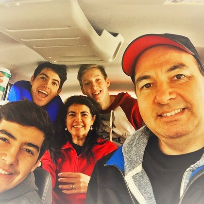 photo de famille sur le retour des USA